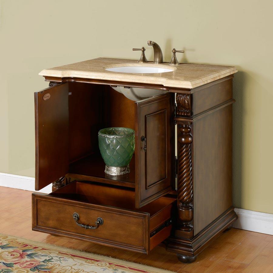 Silkroad 36" Transitional Single Sink Bathroom Vanity Vanity Silkroad Exclusive 