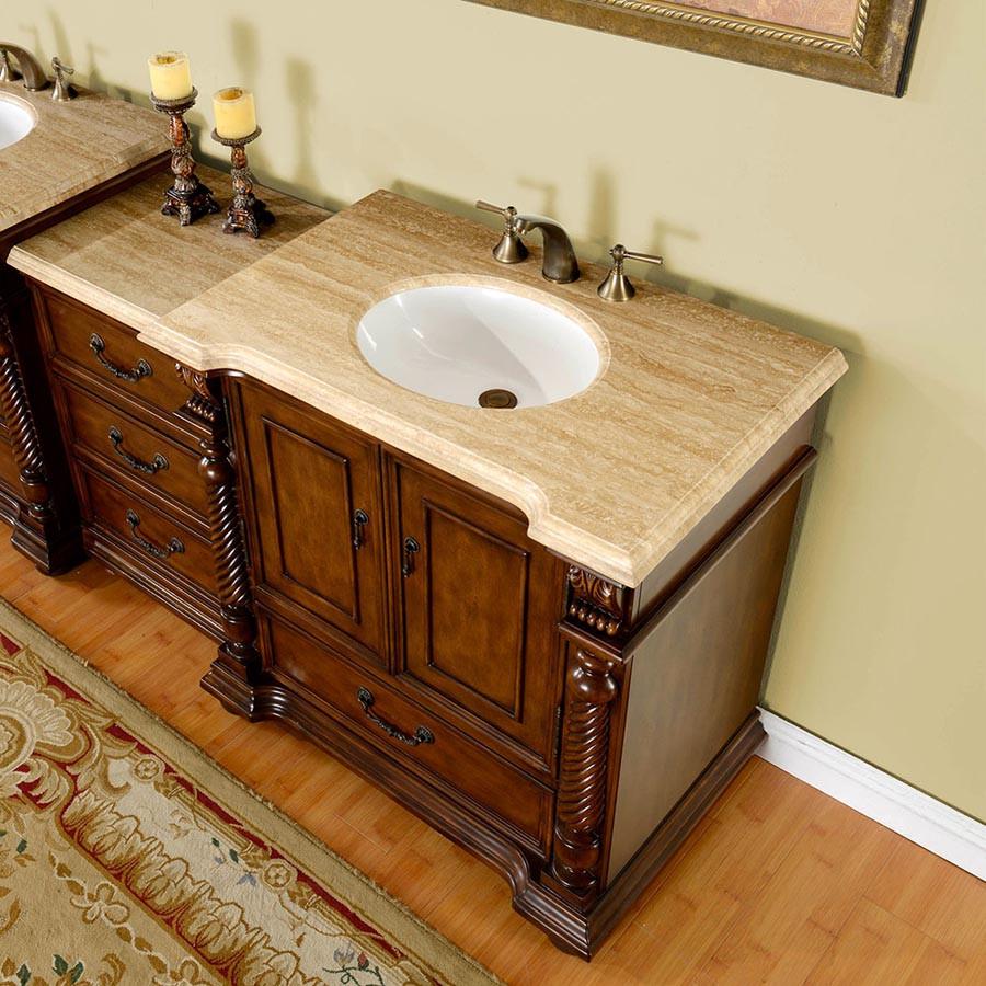 Silkroad 57" Transitional Single Sink Bathroom Vanity Vanity Silkroad Exclusive 