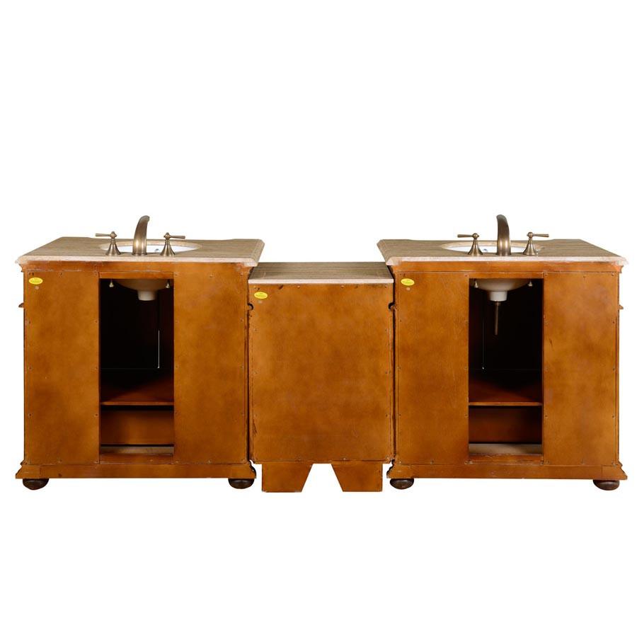 Silkroad 92" Transitional Double Sink Bathroom Vanity Vanity Silkroad Exclusive 
