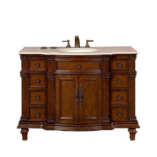 Silkroad 48" Transitional Single Sink Bathroom Vanity Vanity Silkroad Exclusive 