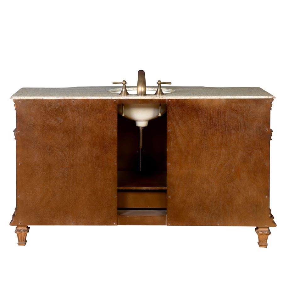 Silkroad 60" Transitional Single Sink Bathroom Vanity Vanity Silkroad Exclusive 
