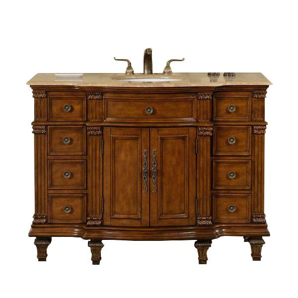 Silkroad 48" Transitional Single Sink Bathroom Vanity Vanity Silkroad Exclusive 