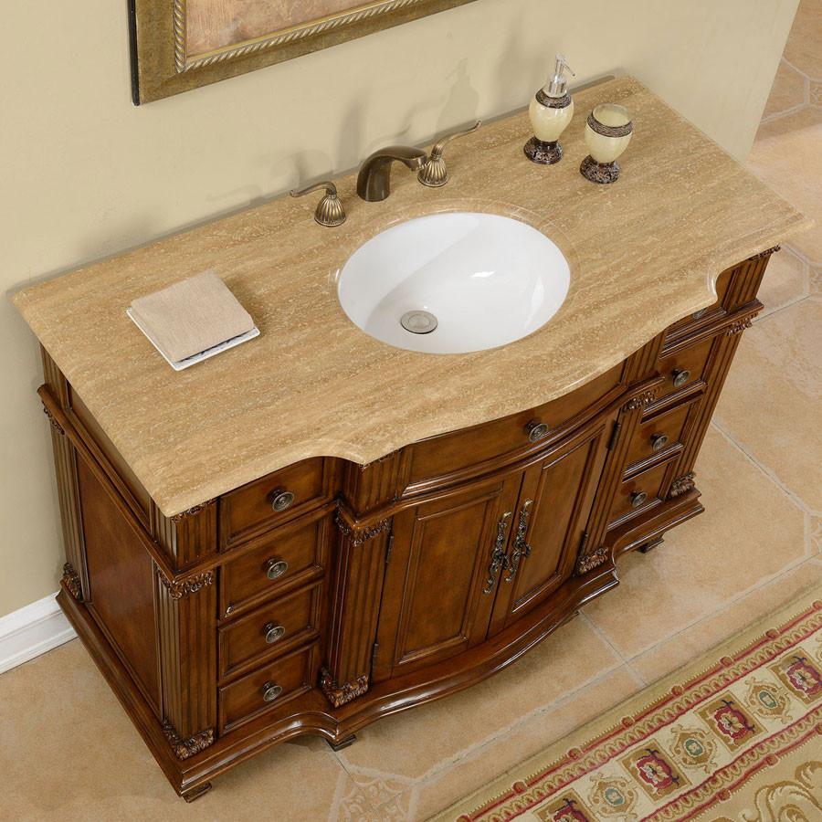 Silkroad 48" Transitional Single Sink Bathroom Vanity Vanity Silkroad Exclusive 