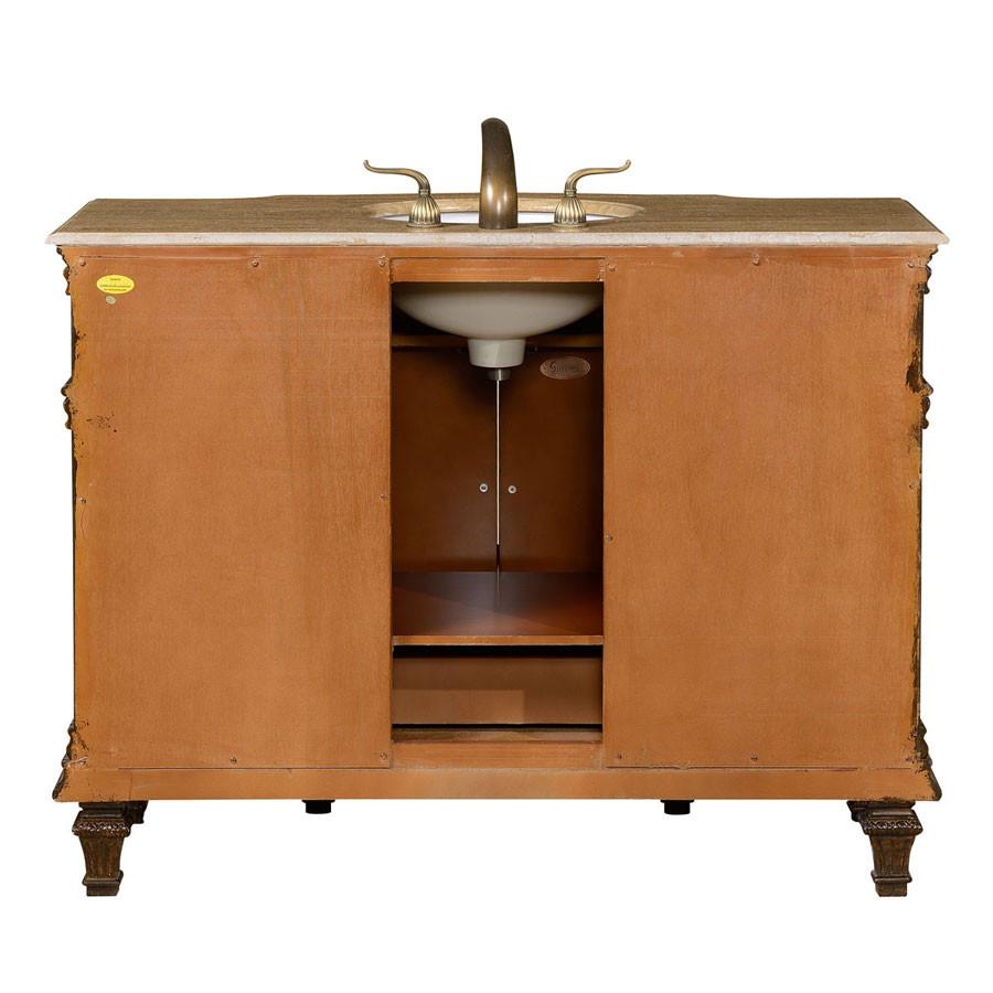 Silkroad 48" Transitional Single Sink Bathroom Vanity Vanity Silkroad Exclusive 