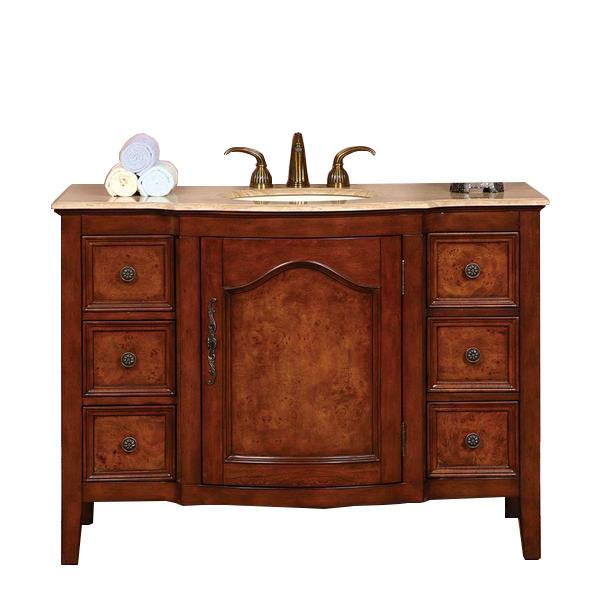 Silkroad 48" Transitional Single Sink Bathroom Vanity Vanity Silkroad Exclusive 