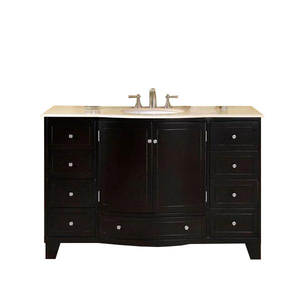Silkroad 55" Transitional Single Sink Bathroom Vanity Vanity Silkroad Exclusive 