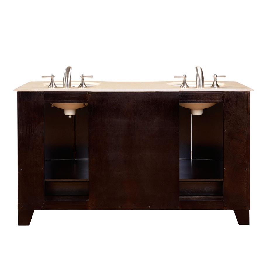 Silkroad 60" Transitional Double Sink Bathroom Vanity Vanity Silkroad Exclusive 