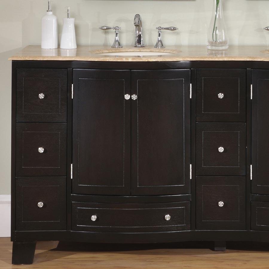 Silkroad 72" Transitional Double Sink Bathroom Vanity Vanity Silkroad Exclusive 