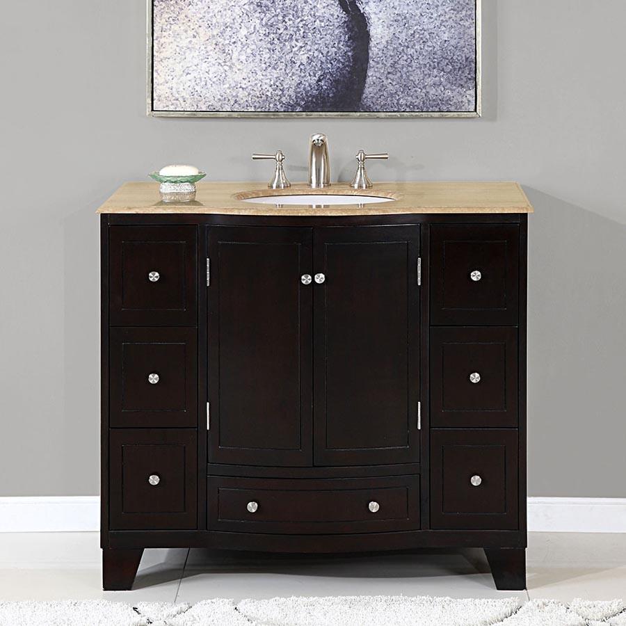 Silkroad 40" Transitional Single Sink Bathroom Vanity Vanity Silkroad Exclusive 