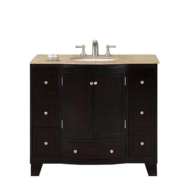 Silkroad 40" Transitional Single Sink Bathroom Vanity Vanity Silkroad Exclusive 