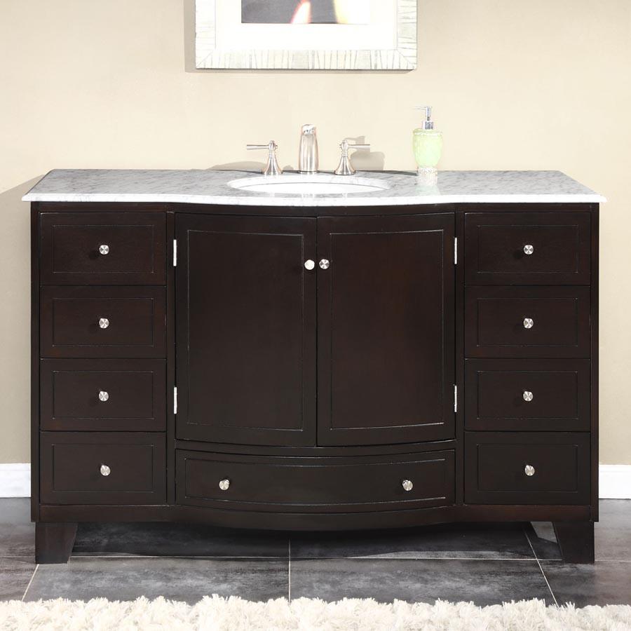 Silkroad 55" Transitional Single Sink Bathroom Vanity Vanity Silkroad Exclusive 