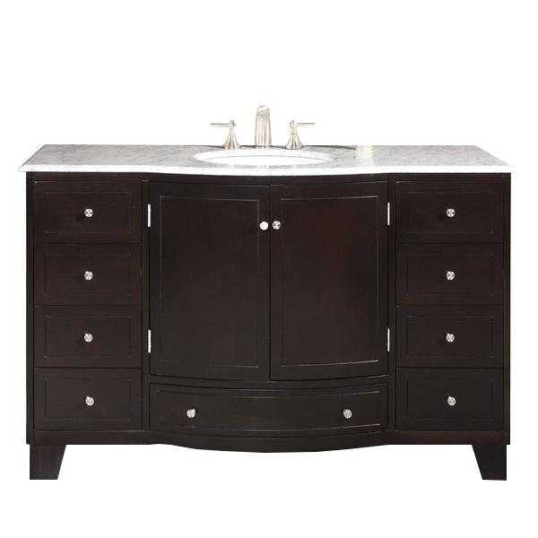 Silkroad 55" Transitional Single Sink Bathroom Vanity Vanity Silkroad Exclusive 