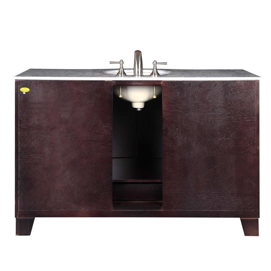 Silkroad 55" Transitional Single Sink Bathroom Vanity Vanity Silkroad Exclusive 