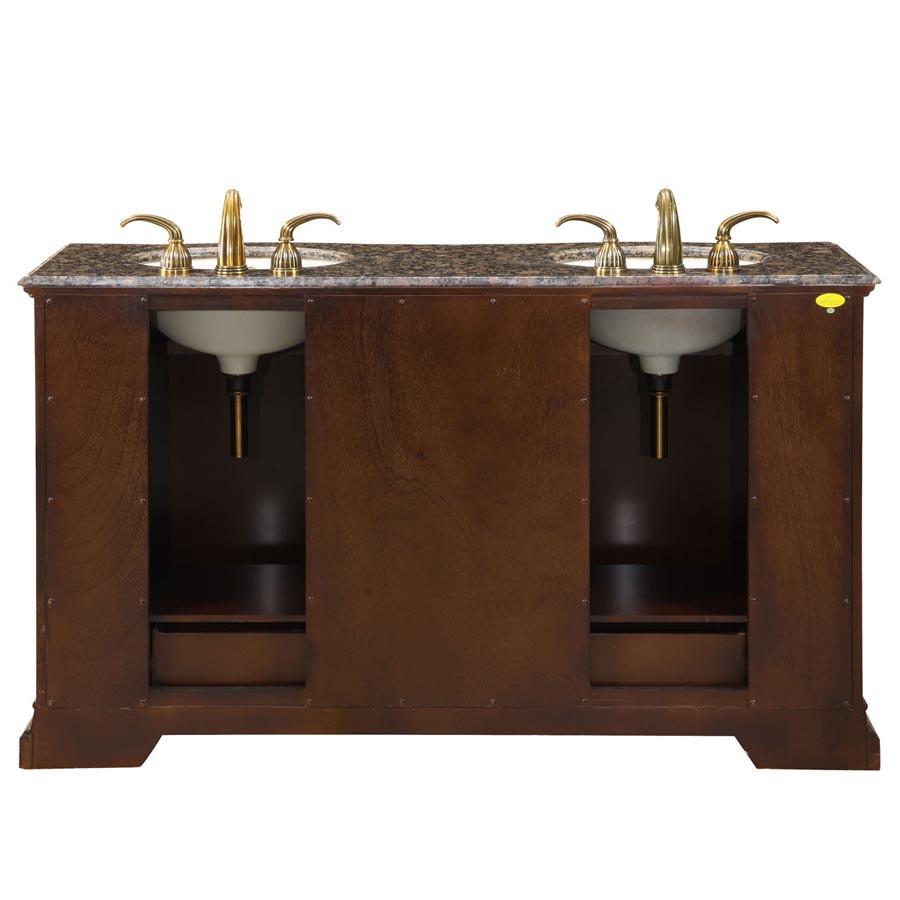 Silkroad 60" Traditional Double Sink Bathroom Vanity Vanity Silkroad Exclusive 