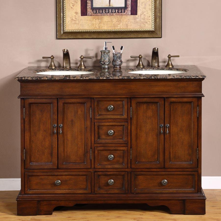 Silkroad 48" Traditional Double Sink Bathroom Vanity Vanity Silkroad Exclusive 