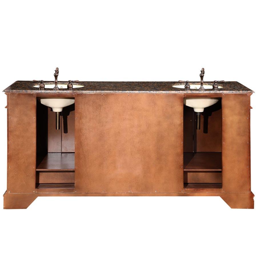 Silkroad 72" Traditional Double Sink Bathroom Vanity Vanity Silkroad Exclusive 