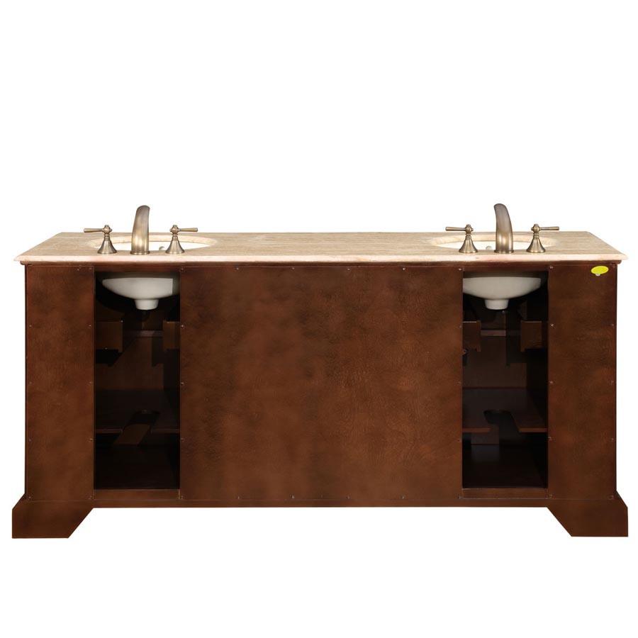 Silkroad 72" Traditional Double Sink Bathroom Vanity Vanity Silkroad Exclusive 