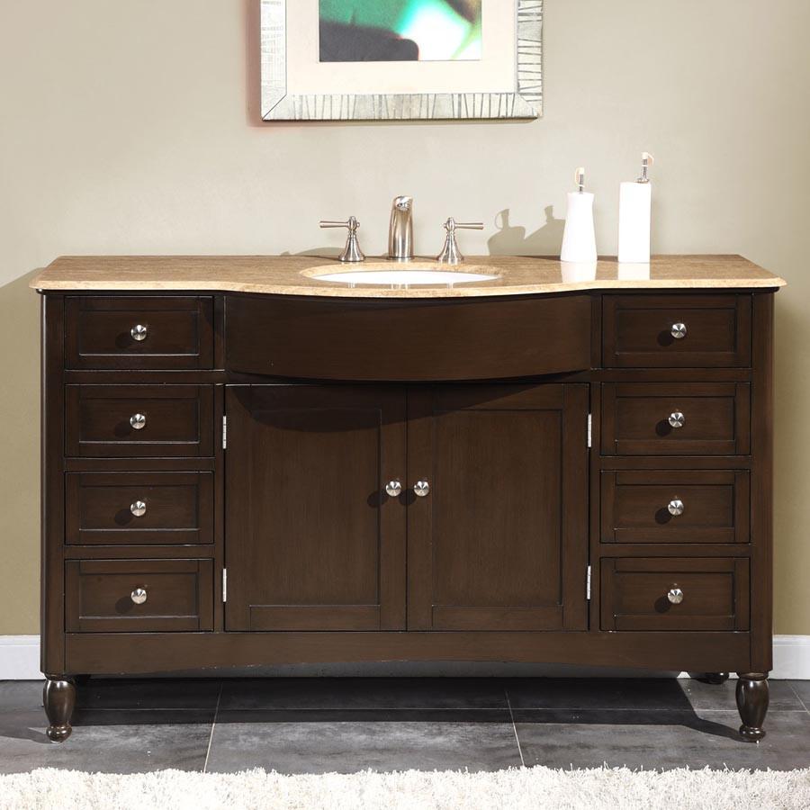 Silkroad 58" Modern Single Sink Bathroom Vanity Vanity Silkroad Exclusive 