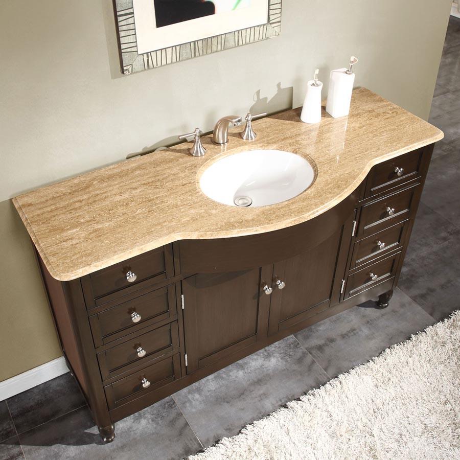 Silkroad 58" Modern Single Sink Bathroom Vanity Vanity Silkroad Exclusive 