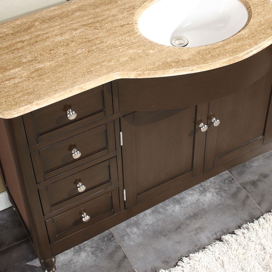Silkroad 58" Modern Single Sink Bathroom Vanity Vanity Silkroad Exclusive 