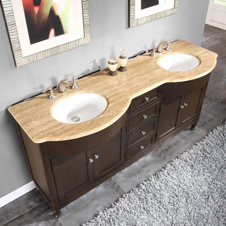 Silkroad 72" Modern Double Sink Bathroom Vanity Vanity Silkroad Exclusive 