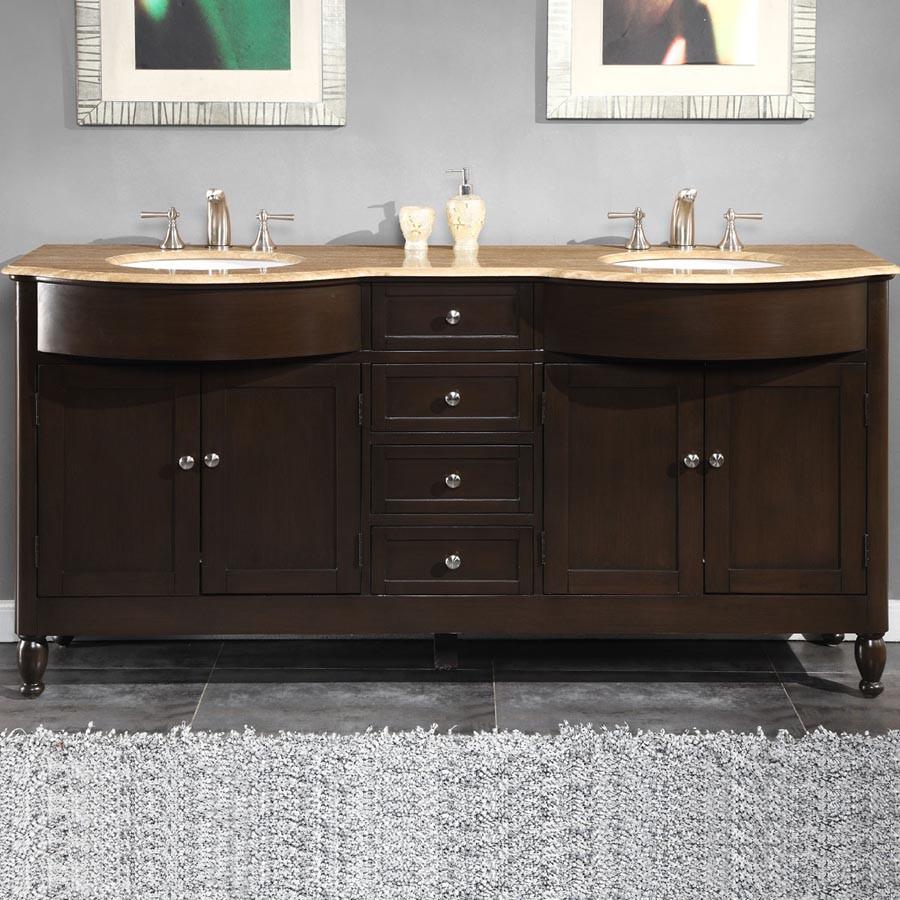 Silkroad 72" Modern Double Sink Bathroom Vanity Vanity Silkroad Exclusive 