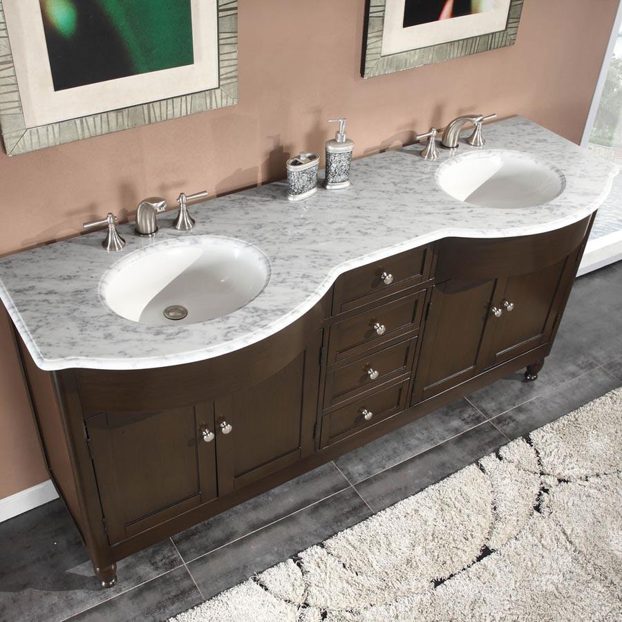Silkroad 72" Modern Double Sink Bathroom Vanity Vanity Silkroad Exclusive 