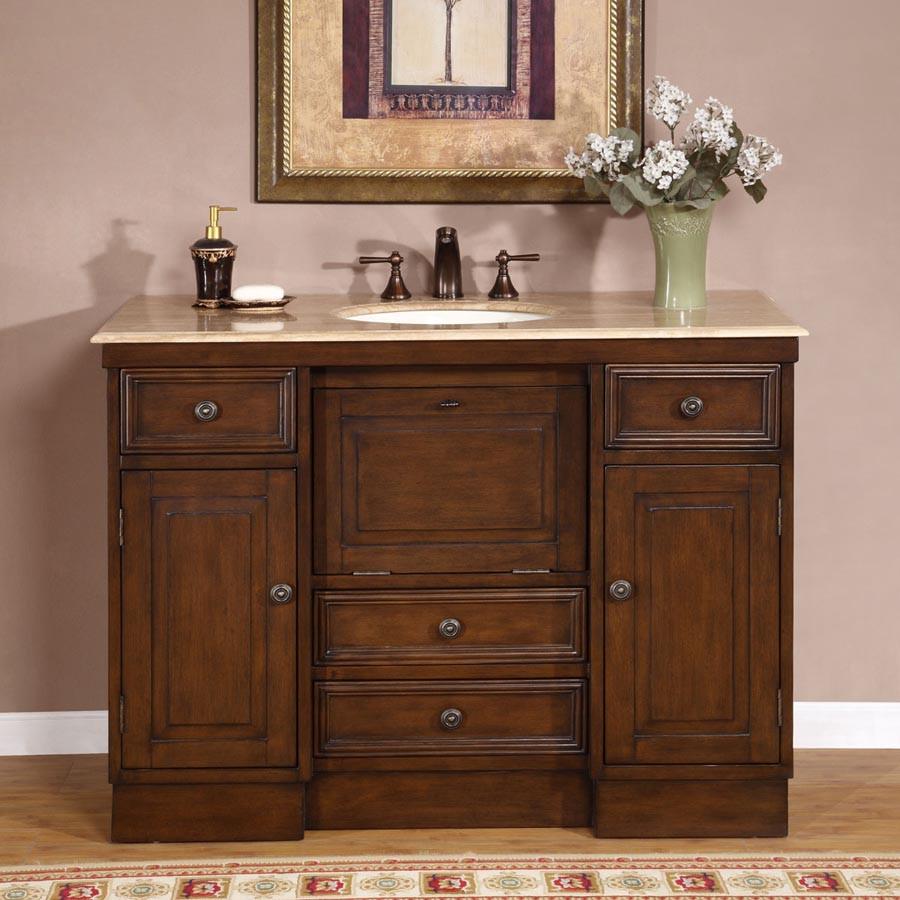 Silkroad 48" Transitional Single Sink Bathroom Vanity Vanity Silkroad Exclusive 