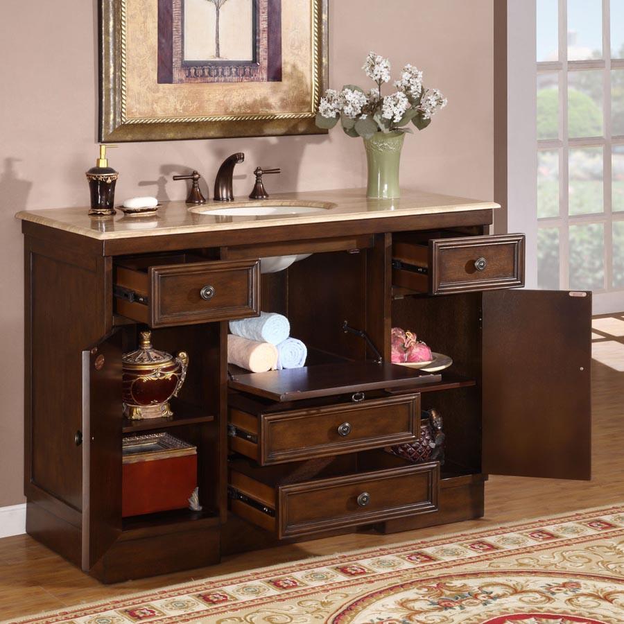 Silkroad 48" Transitional Single Sink Bathroom Vanity Vanity Silkroad Exclusive 