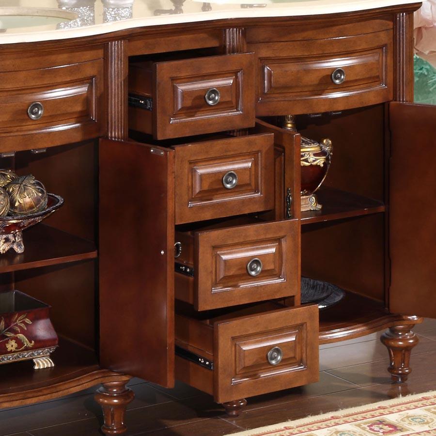 Silkroad 55" Transitional Double Sink Bathroom Vanity Vanity Silkroad Exclusive 