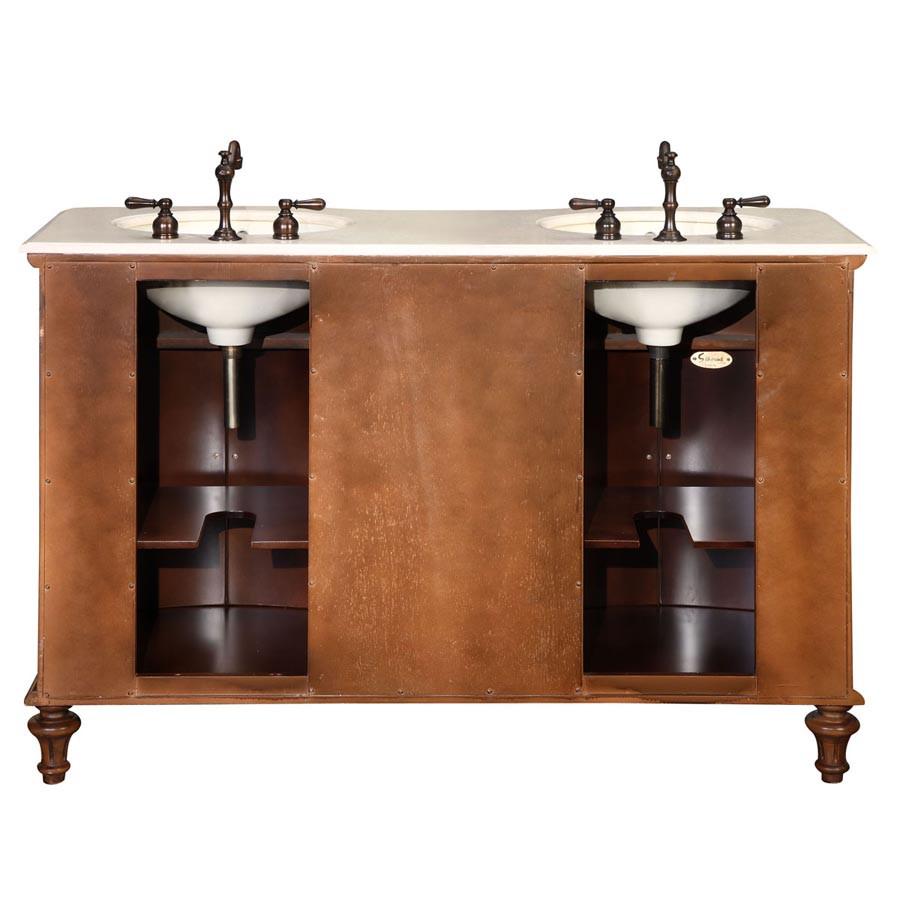Silkroad 55" Transitional Double Sink Bathroom Vanity Vanity Silkroad Exclusive 
