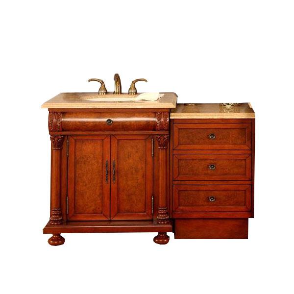 Silkroad 53" Transitional Single Sink Bathroom Vanity Vanity Silkroad Exclusive 
