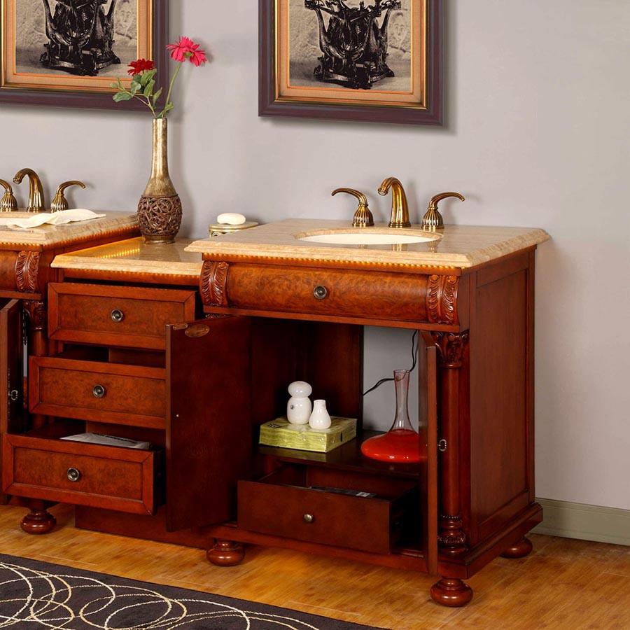 Silkroad 53" Transitional Single Sink Bathroom Vanity Vanity Silkroad Exclusive 