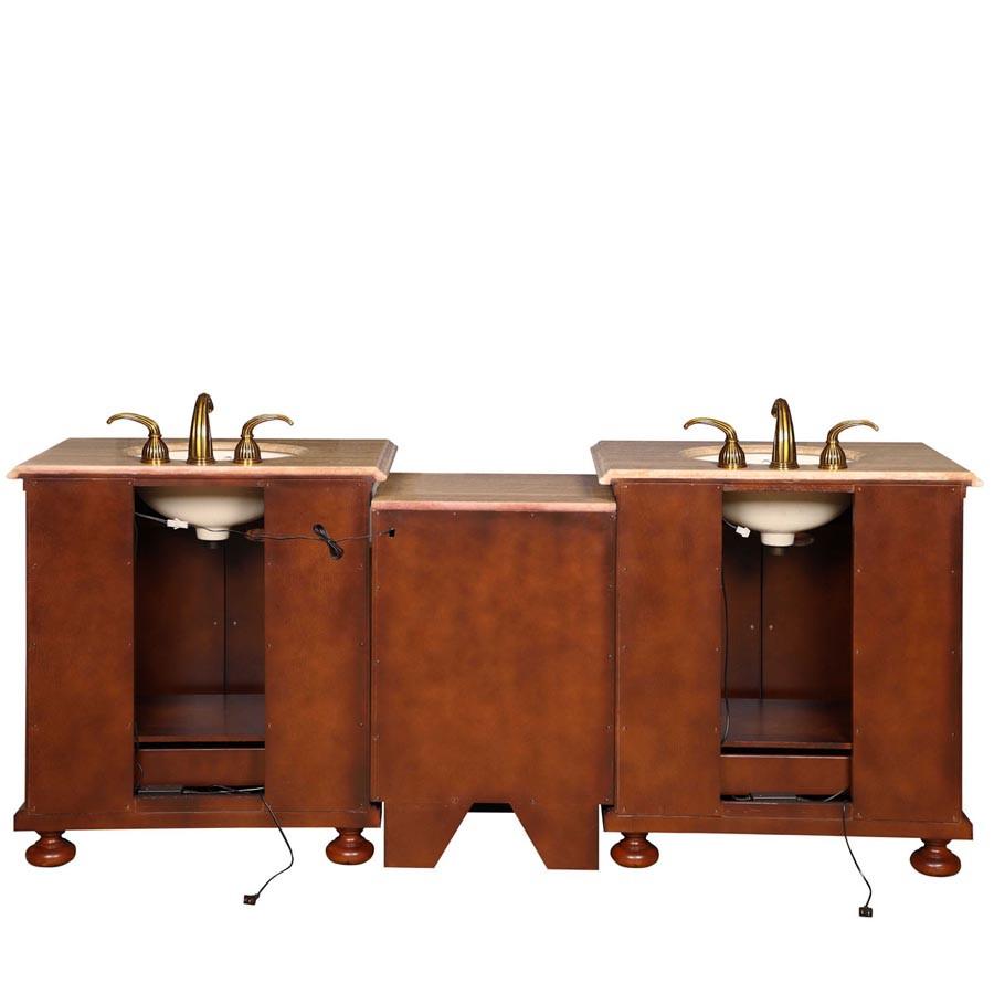 Silkroad 82.5" Transitional Double Sink Bathroom Vanity Vanity Silkroad Exclusive 