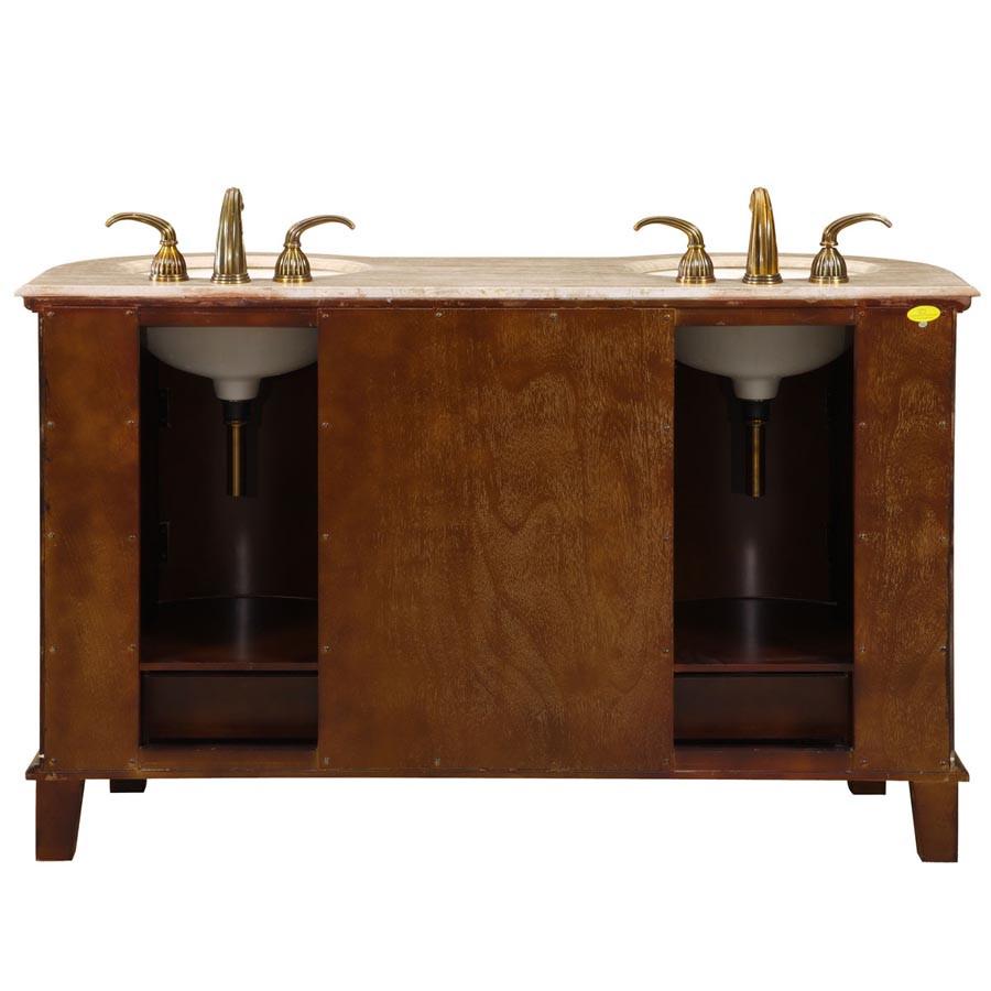 Silkroad 59" Traditional Double Sink Bathroom Vanity Vanity Silkroad Exclusive 