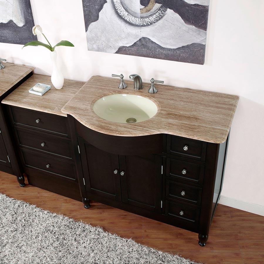 Silkroad 58" Modern Single Sink Bathroom Vanity Vanity Silkroad Exclusive 