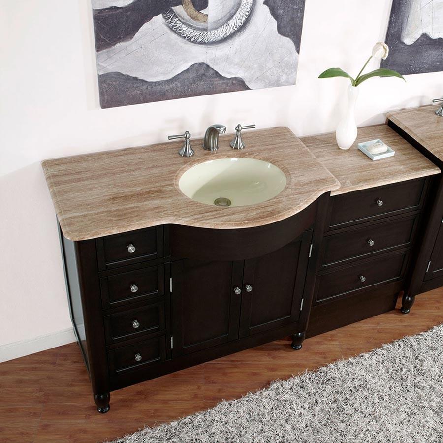 Silkroad 58" Modern Single Sink Bathroom Vanity Vanity Silkroad Exclusive 