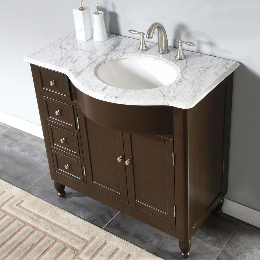 Silkroad 38" Modern Single Sink Bathroom Vanity Vanity Silkroad Exclusive 