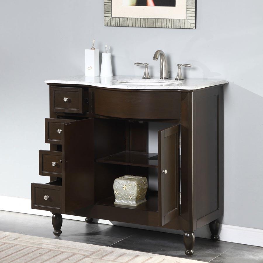 Silkroad 38" Modern Single Sink Bathroom Vanity Vanity Silkroad Exclusive 