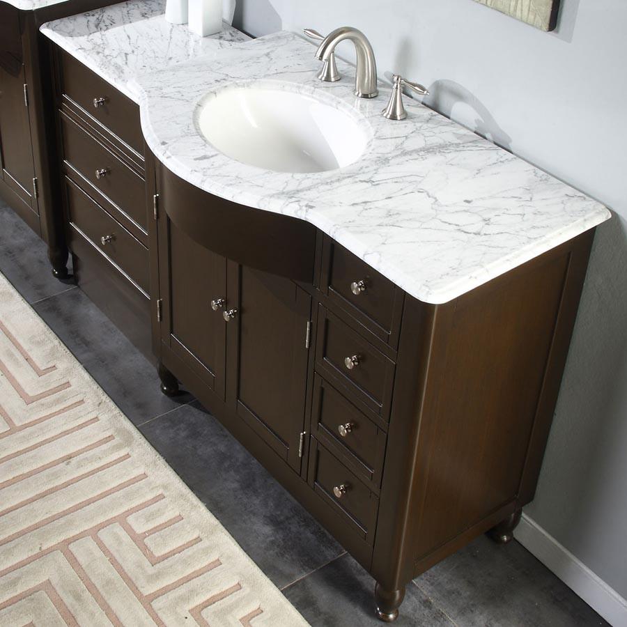 Silkroad 58" Modern Single Sink Bathroom Vanity Vanity Silkroad Exclusive 