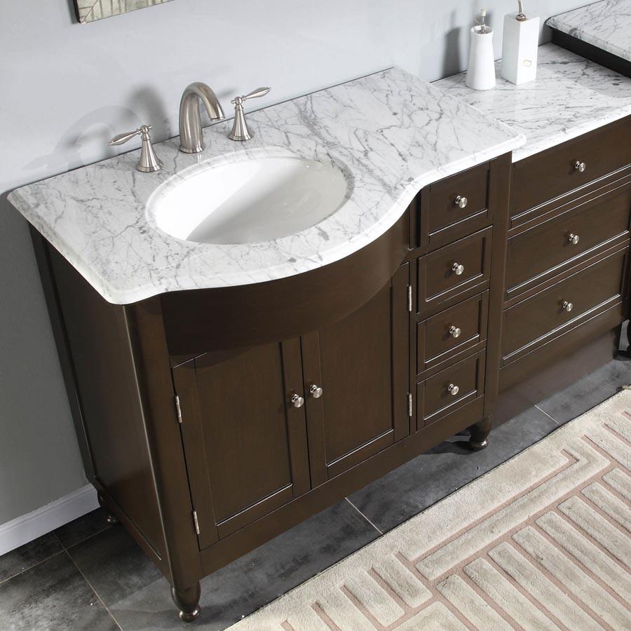 Silkroad 58" Modern Single Sink Bathroom Vanity Vanity Silkroad Exclusive 