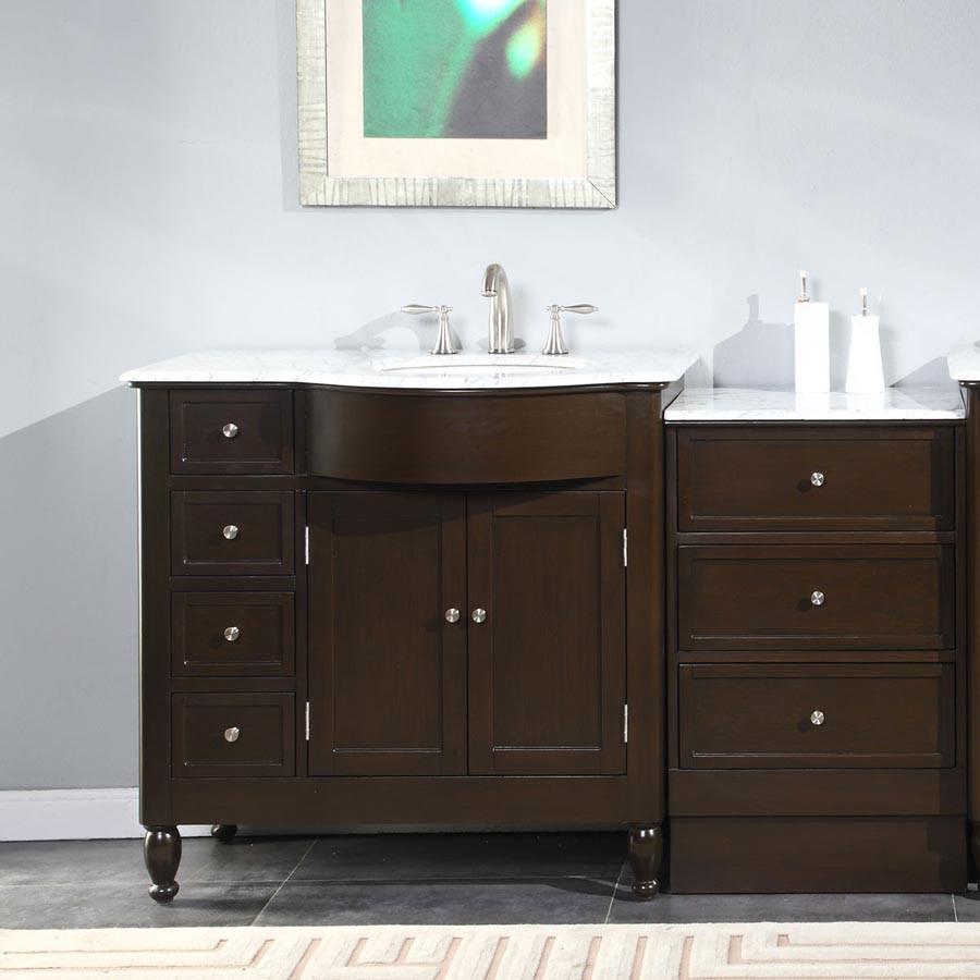 Silkroad 58" Modern Single Sink Bathroom Vanity Vanity Silkroad Exclusive 