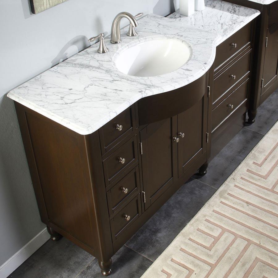 Silkroad 58" Modern Single Sink Bathroom Vanity Vanity Silkroad Exclusive 