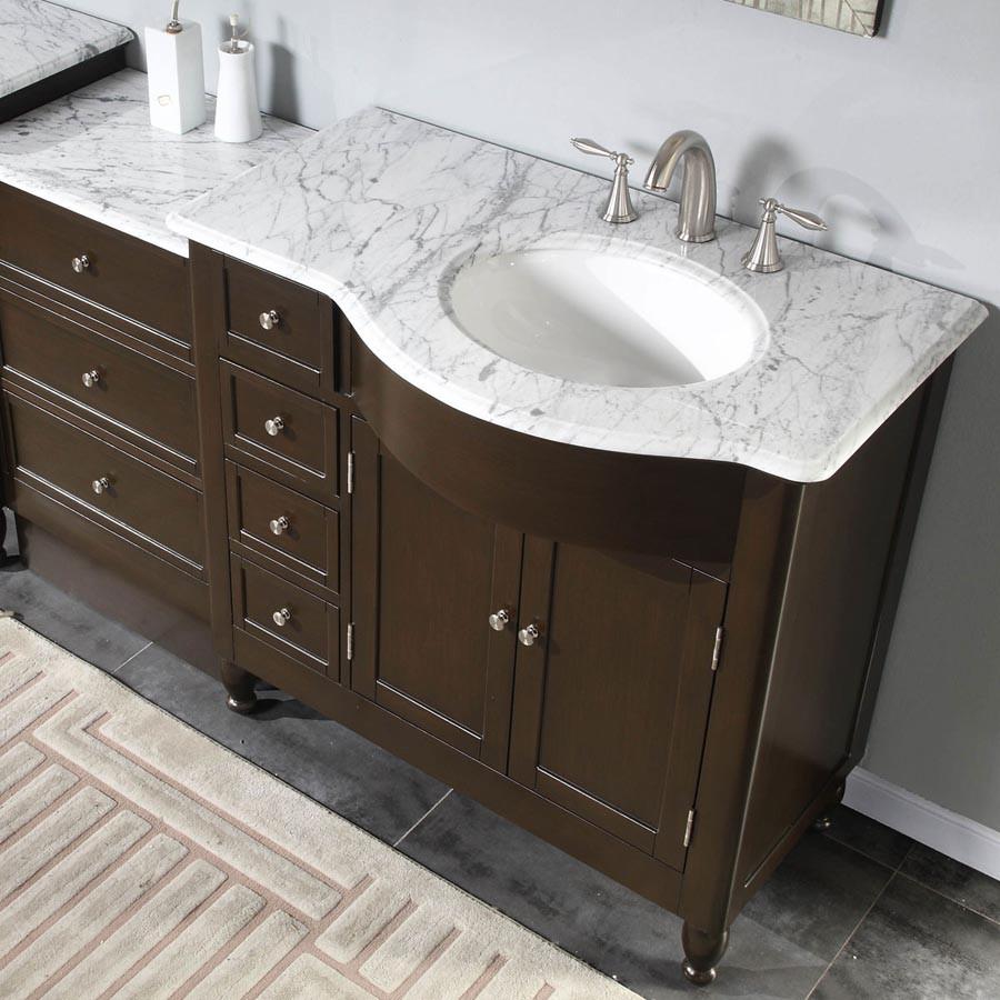 Silkroad 58" Modern Single Sink Bathroom Vanity Vanity Silkroad Exclusive 