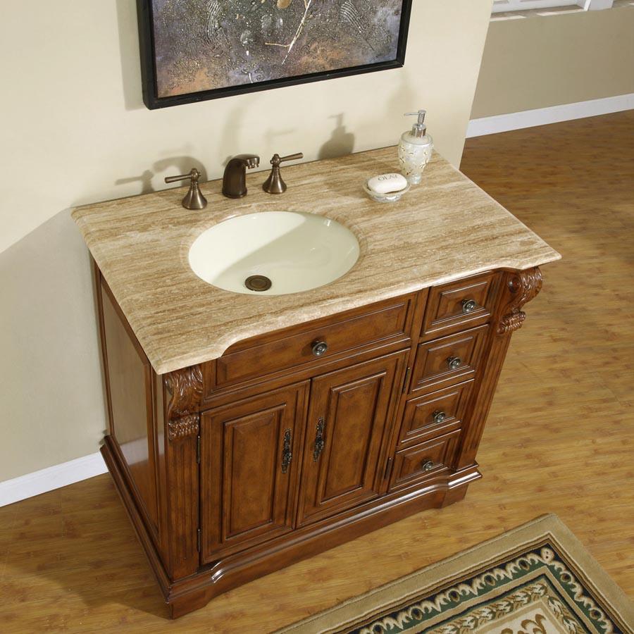 Silkroad 38" Transitional Single Sink Bathroom Vanity Vanity Silkroad Exclusive 