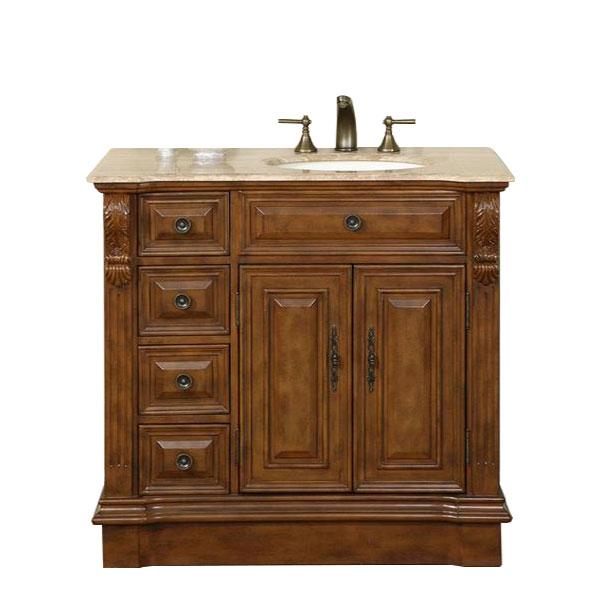 Silkroad 38" Transitional Single Sink Bathroom Vanity Vanity Silkroad Exclusive 