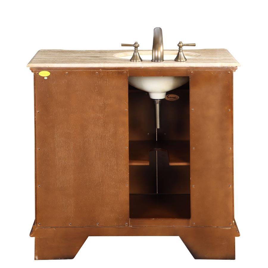 Silkroad 38" Transitional Single Sink Bathroom Vanity Vanity Silkroad Exclusive 