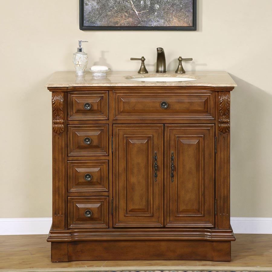 Silkroad 38" Transitional Single Sink Bathroom Vanity Vanity Silkroad Exclusive 