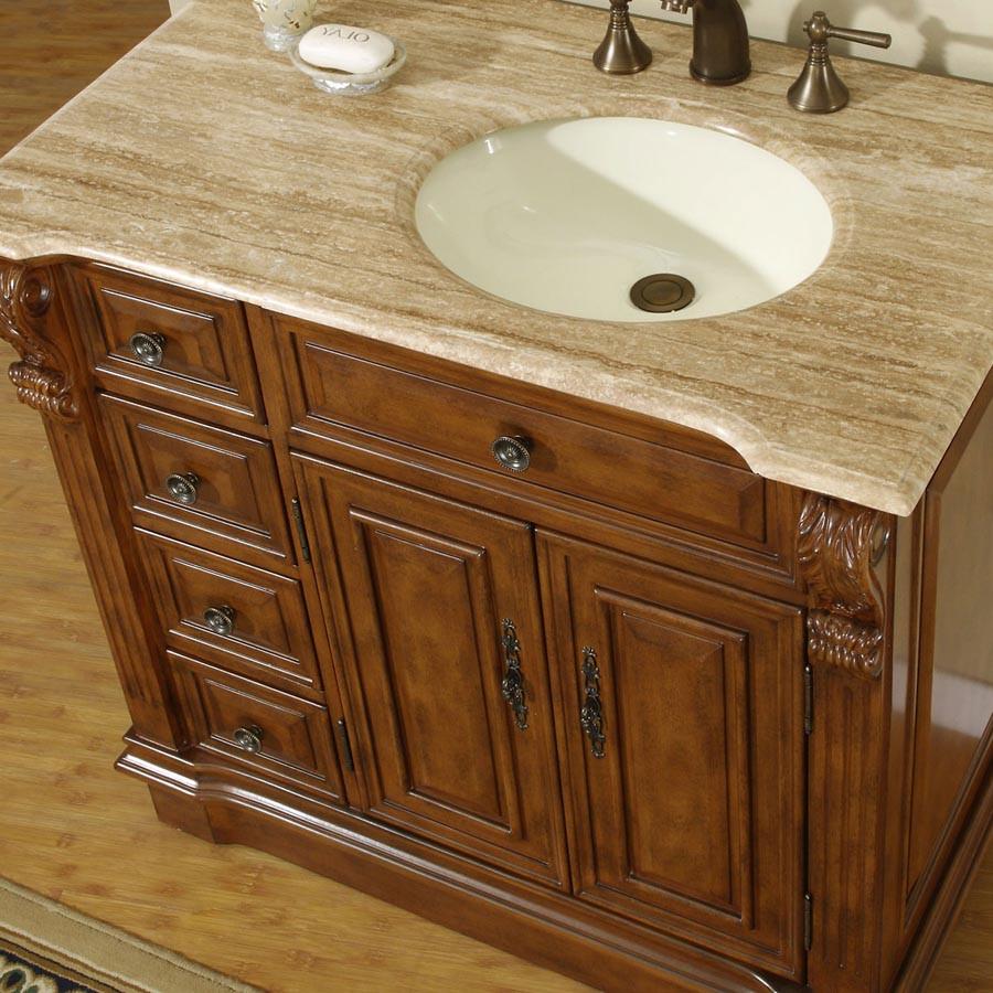 Silkroad 38" Transitional Single Sink Bathroom Vanity Vanity Silkroad Exclusive 