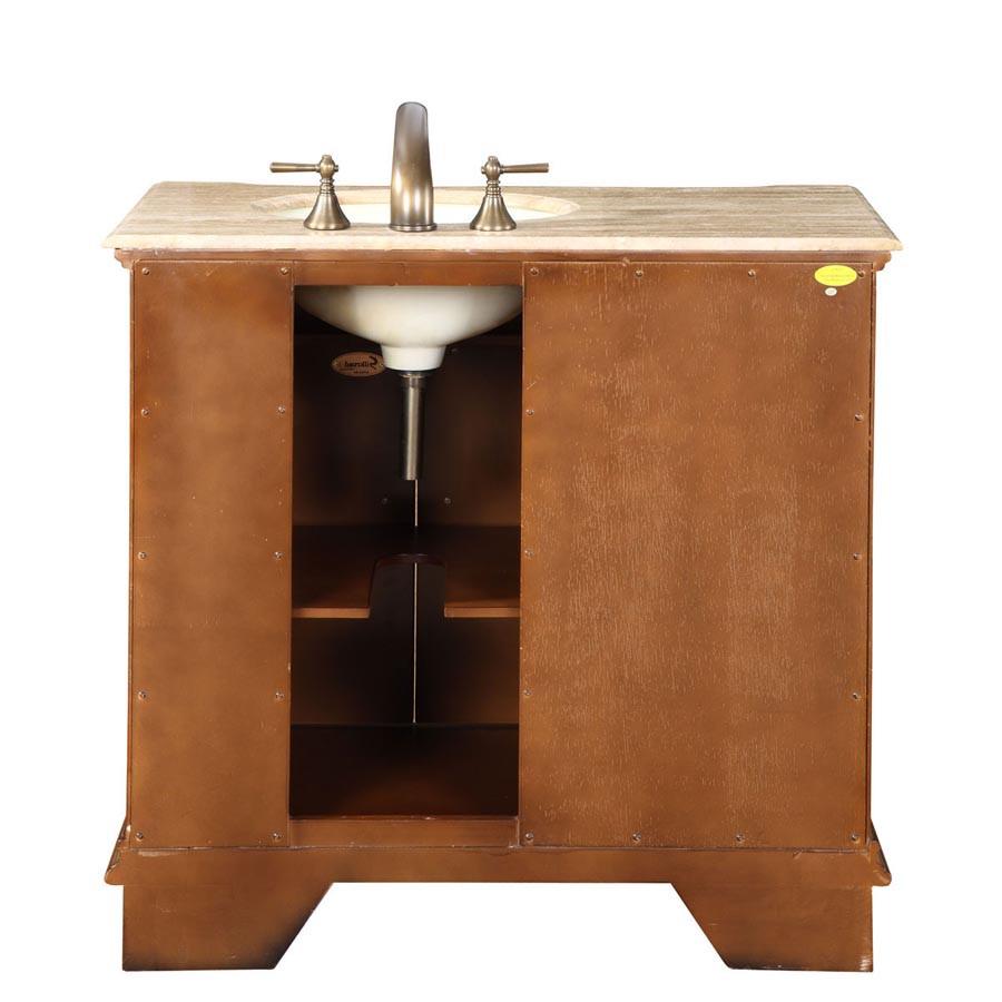 Silkroad 38" Transitional Single Sink Bathroom Vanity Vanity Silkroad Exclusive 